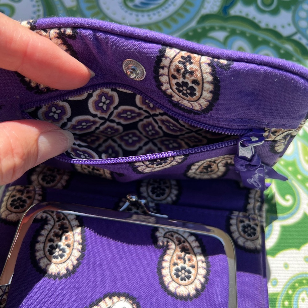 Vera Bradley Purple Quilted Paisley Women's Wallet - Simply Violet Pattern - Picture 5 of 6